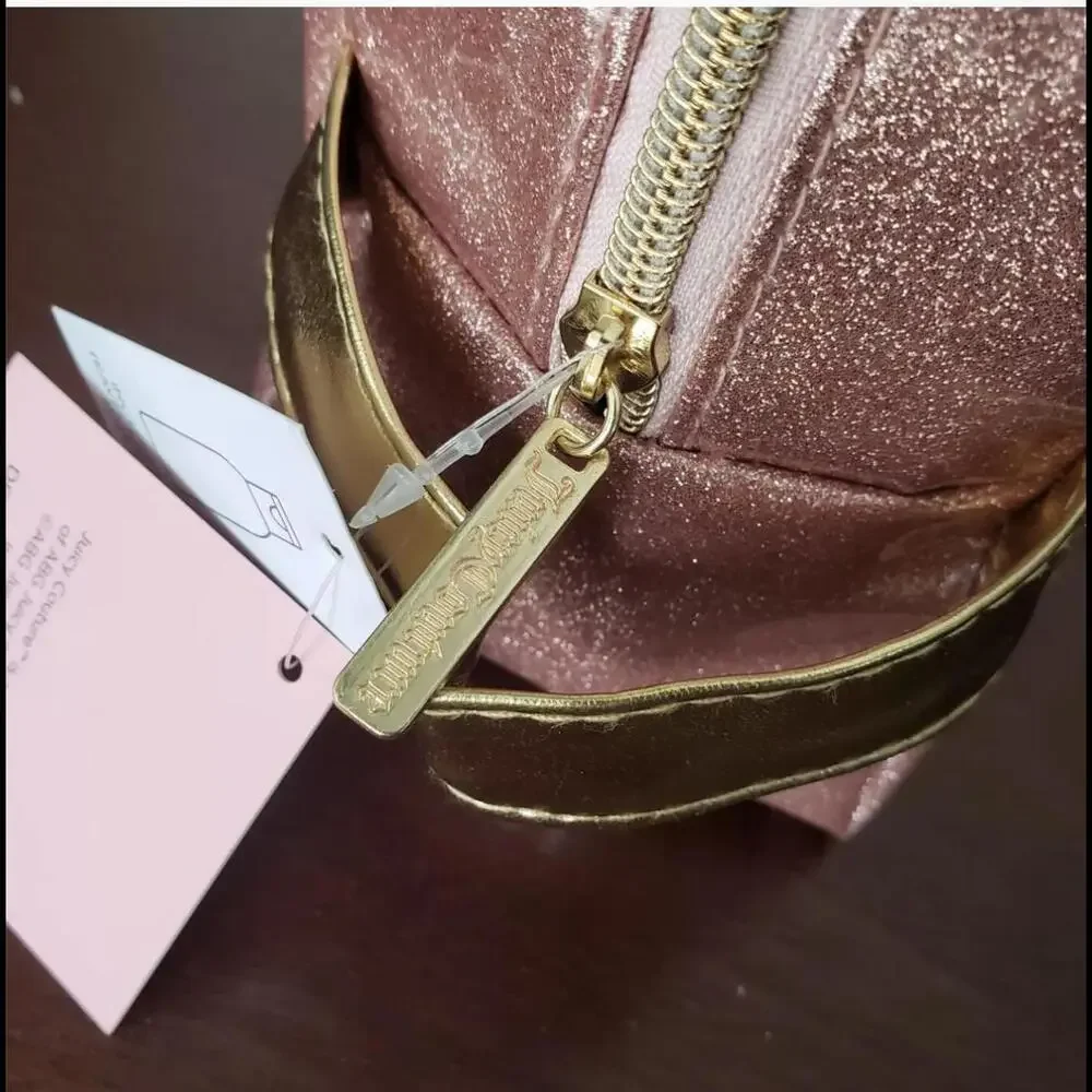 NWT JUICY COUTURE Glitter Glamour Cosmetics Vinyl Makeup Bag (JCXX020)